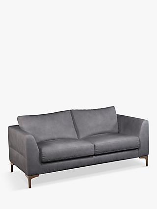John Lewis Belgrave Medium 2 Seater Leather Sofa, Dark Leg