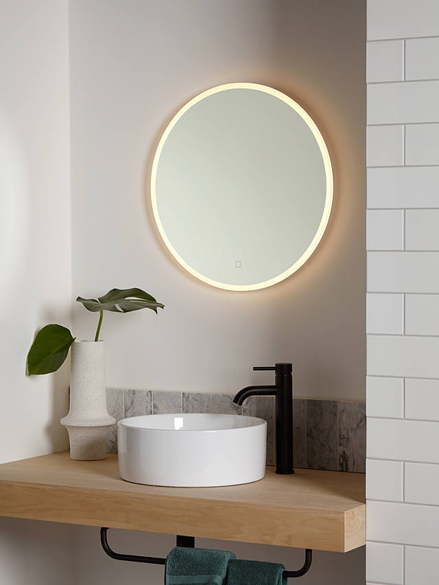 John Lewis Partners Aura Wall Mounted, Round Mirror Bathroom