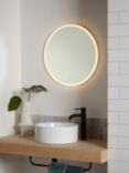 John Lewis & Partners Aura Wall Mounted Illuminated Bathroom Mirror, Round