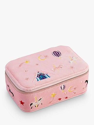 Stych Embroidered Carousel Vanity Box, Pink
