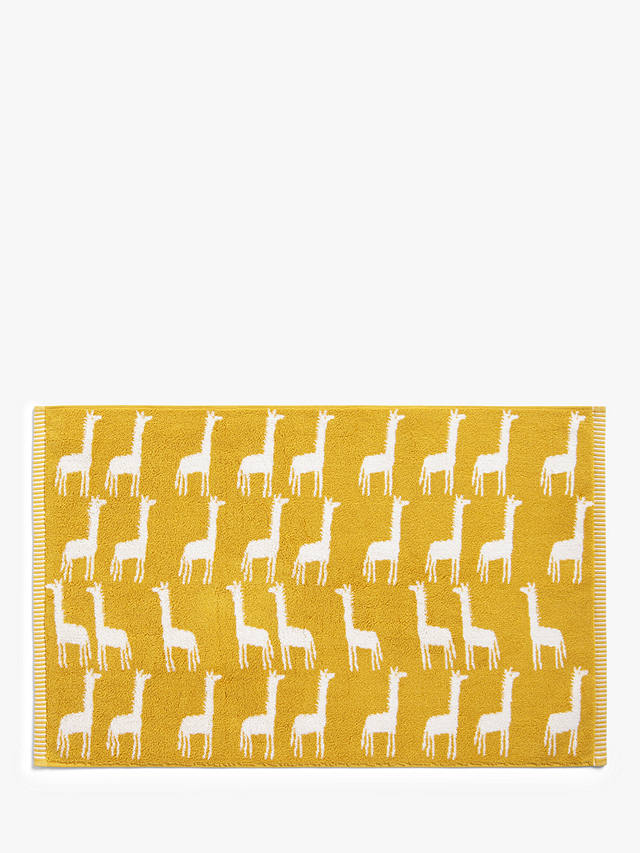 undefined | Giraffes Terry Cotton Bath Mat, Mustard