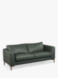John Lewis Belgrave Large 3 Seater Leather Sofa, Dark Leg, Sellvagio Green