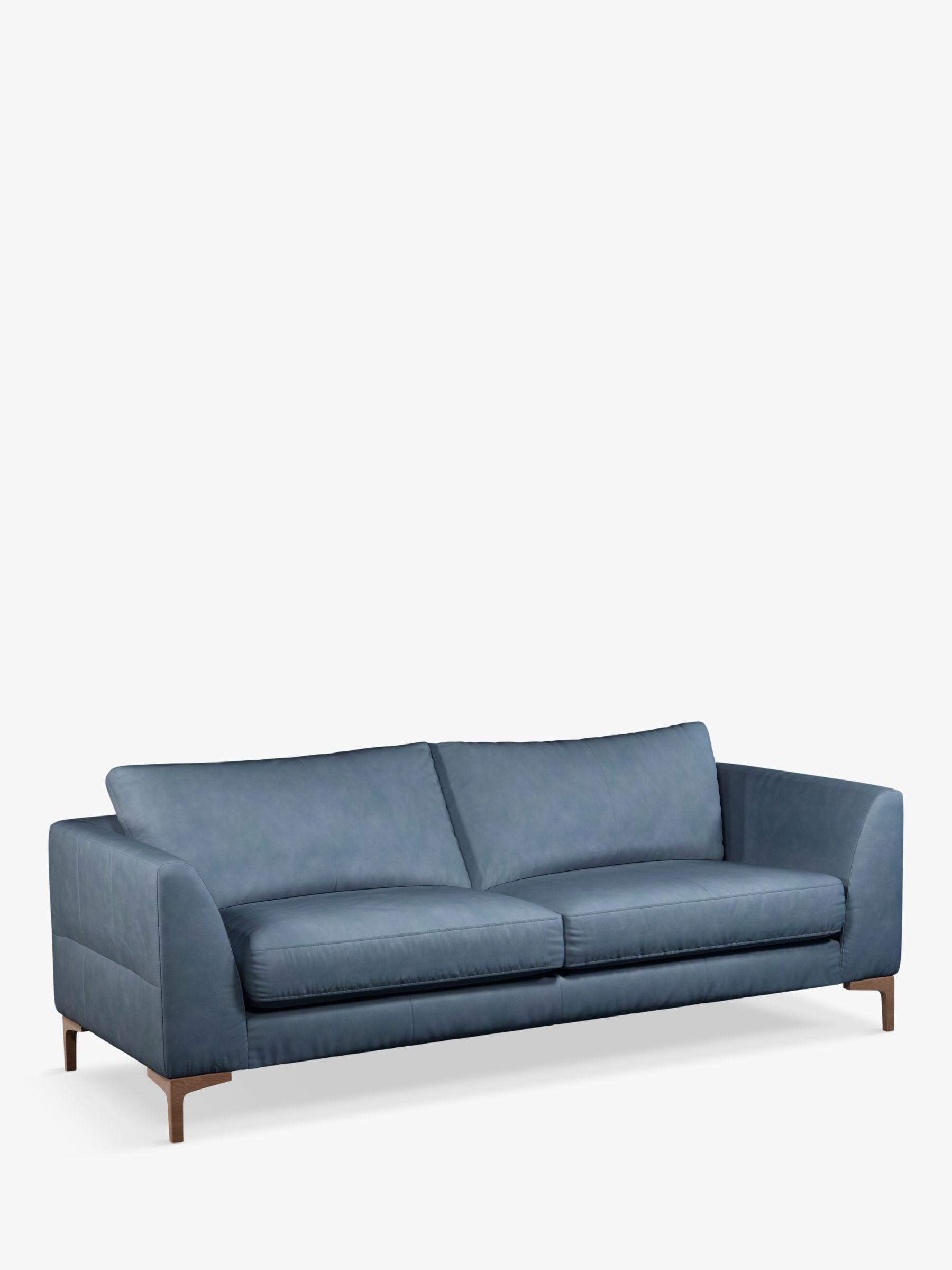 John Lewis Belgrave Grand 4 Seater Leather Sofa, Dark Leg