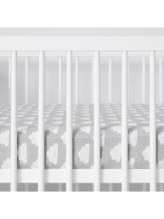 Snüz Baby Cloud Cot/Cotbed Fitted Sheets, 2 Piece Set, Grey/White