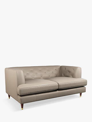 John Lewis Chester Medium 2 Seater Leather Sofa, Dark Leg