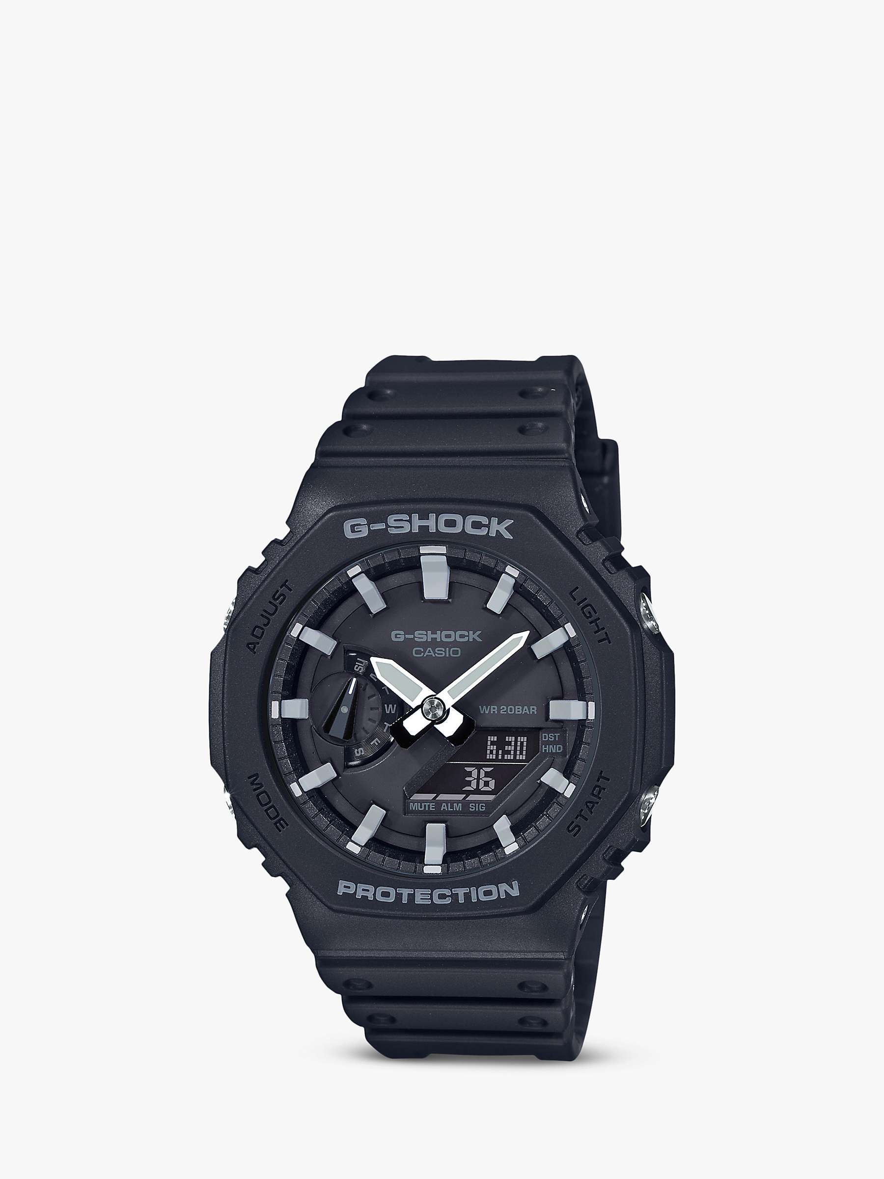 Casio Men's G-Shock Day Resin Strap Watch, Black Ga-2100-1aer at John