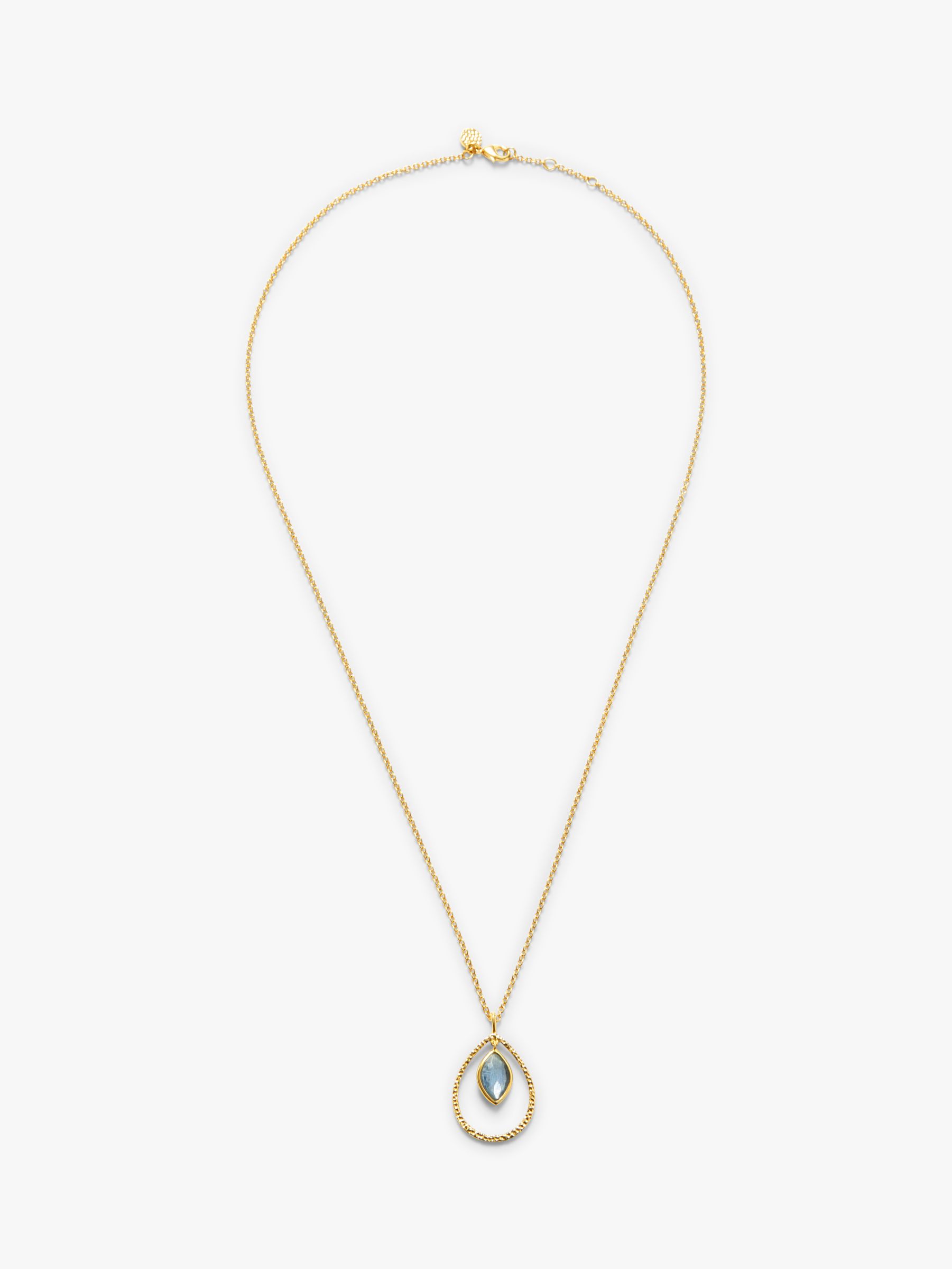 John Lewis & Partners Gemstones Teardrop Pendant Necklace, Kyanite
