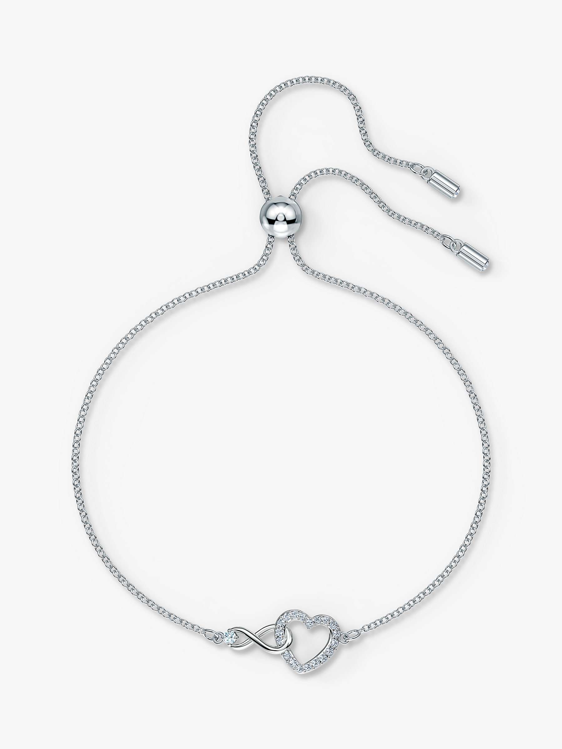 Silver Infinity Design Bracelet Love Heart Chain Bracelet Bangle Jewelry Decor