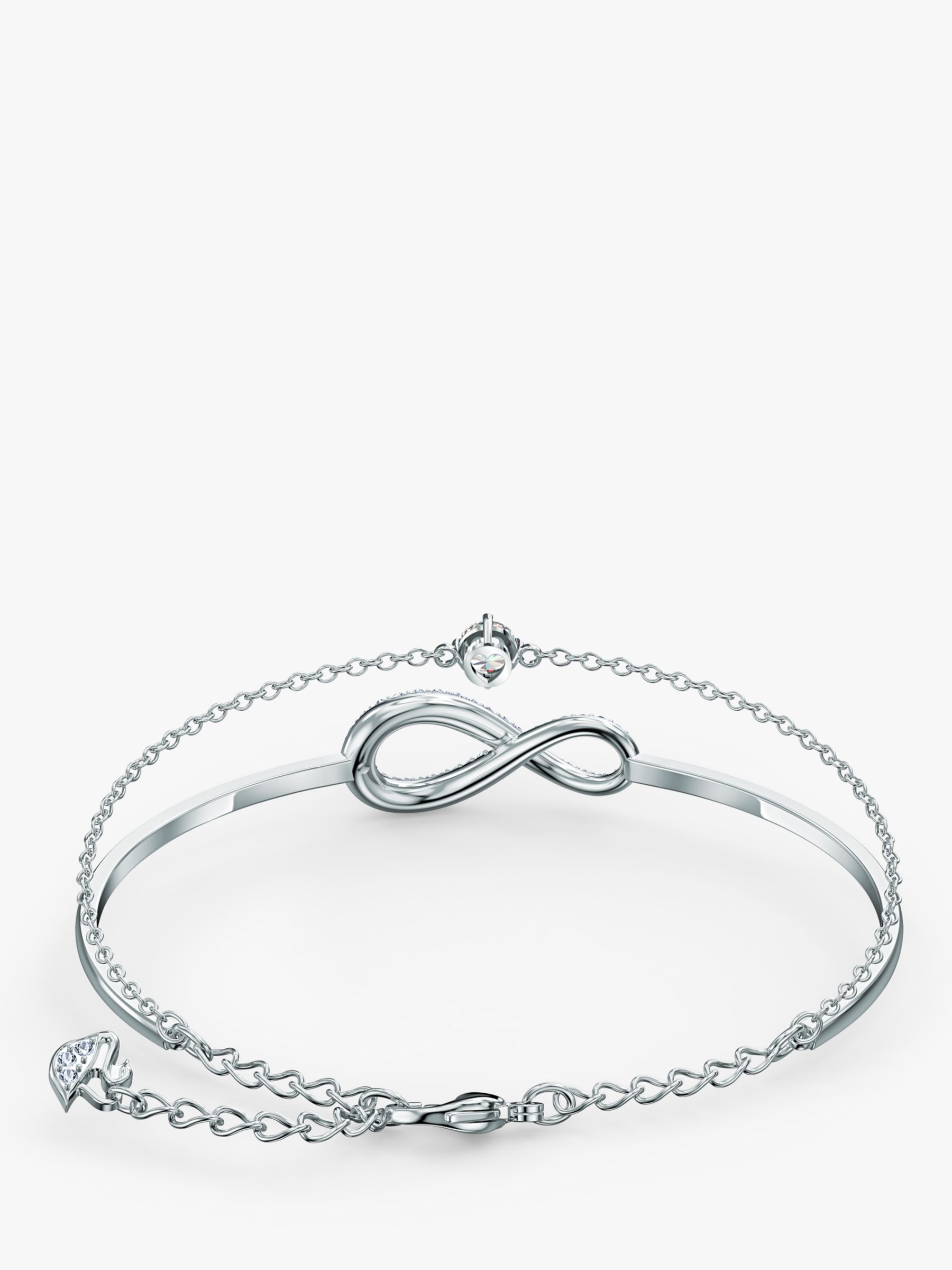 Buy Swarovski Crystal Infinity Double Bangle, Silver Online at johnlewis.com