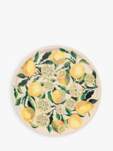 Emma Bridgewater Lemons Print Round Wood Tray, 38cm, Yellow/White