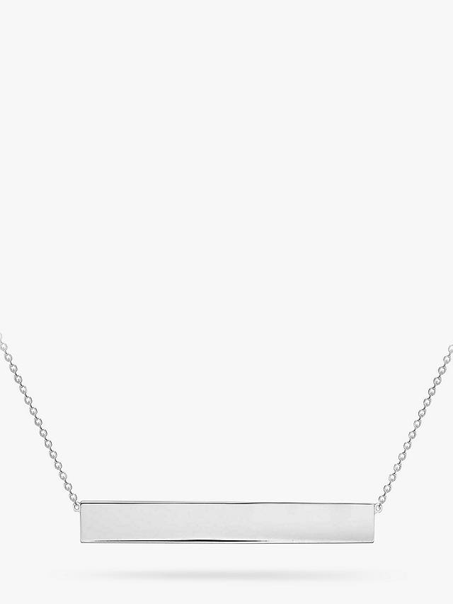 IBB Personalised 9ct White Gold Horizontal Bar Pendant Necklace
