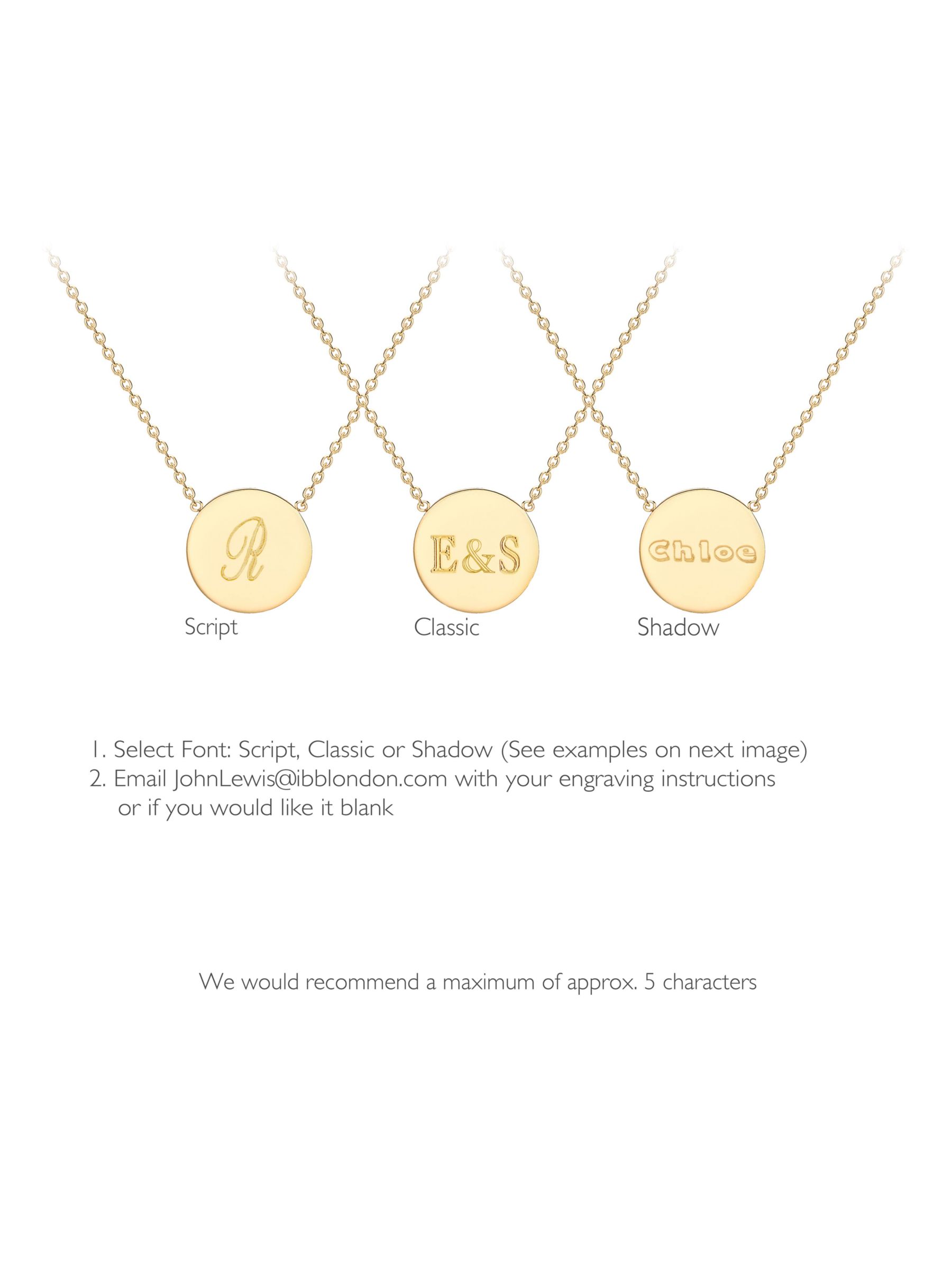 IBB Personalised 9ct Gold Single Disc Pendant Necklace