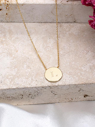 IBB Personalised 9ct Gold Single Disc Pendant Necklace