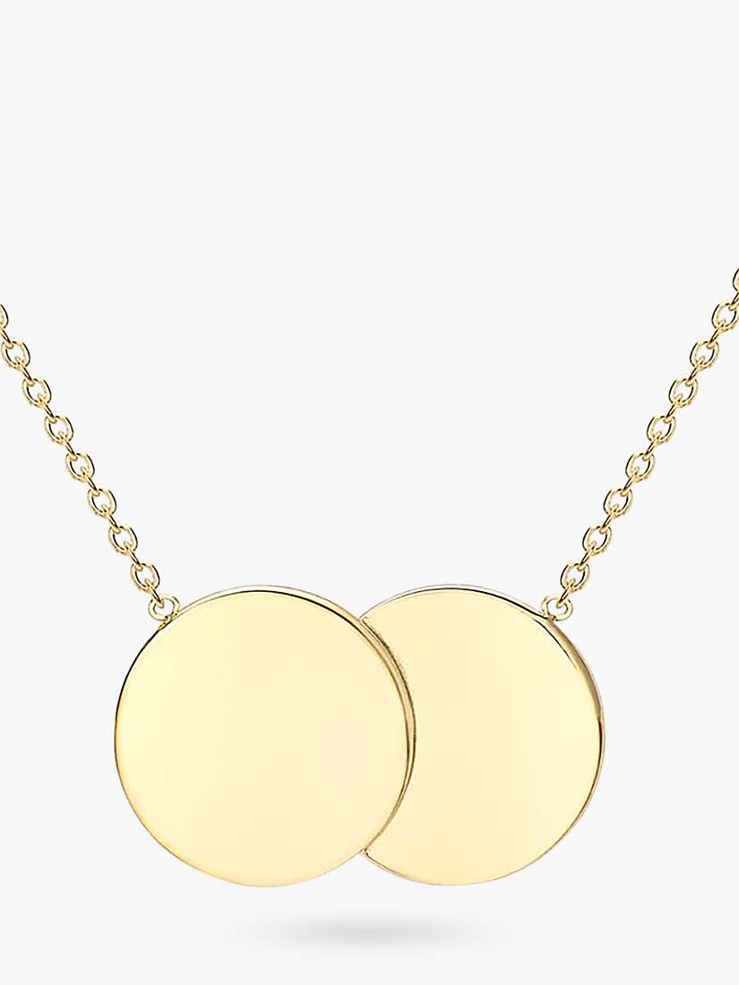 Buy IBB Personalised 9ct Gold Double Disc Initial Pendant Necklace Online at johnlewis.com