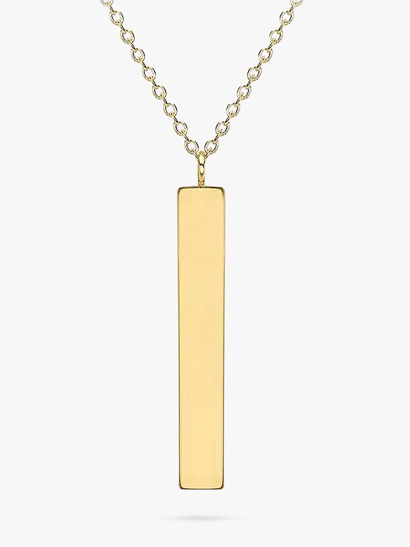 Buy IBB Personalised 9ct Gold Vertical Bar Pendant Necklace Online at johnlewis.com