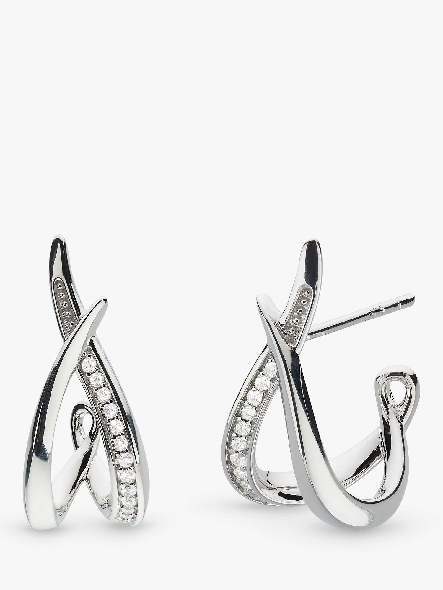 Buy Kit Heath Cubic Zirconia Twist Drop Earrings, Silver Online at johnlewis.com