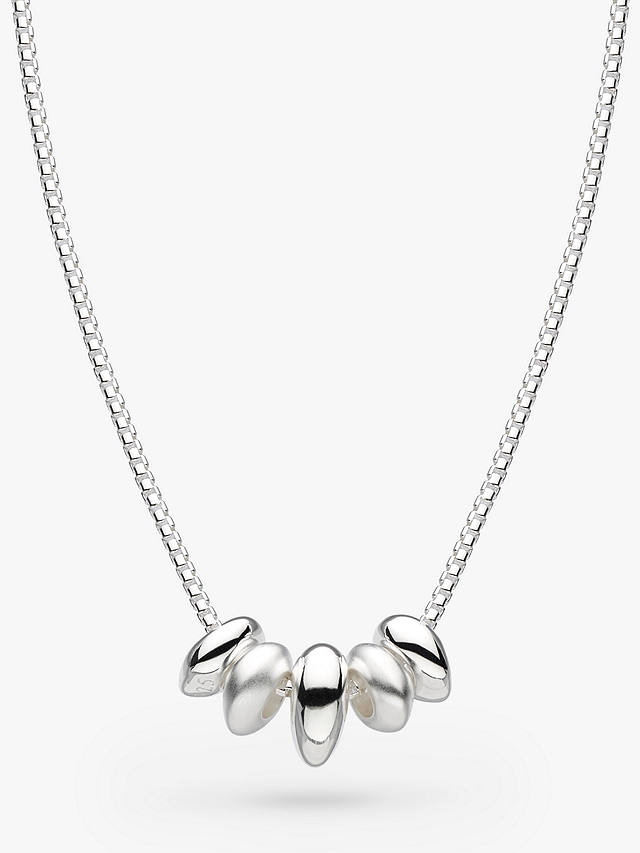 Kit Heath Polished and Brushed Bead Cluster Chain Necklace, Silver