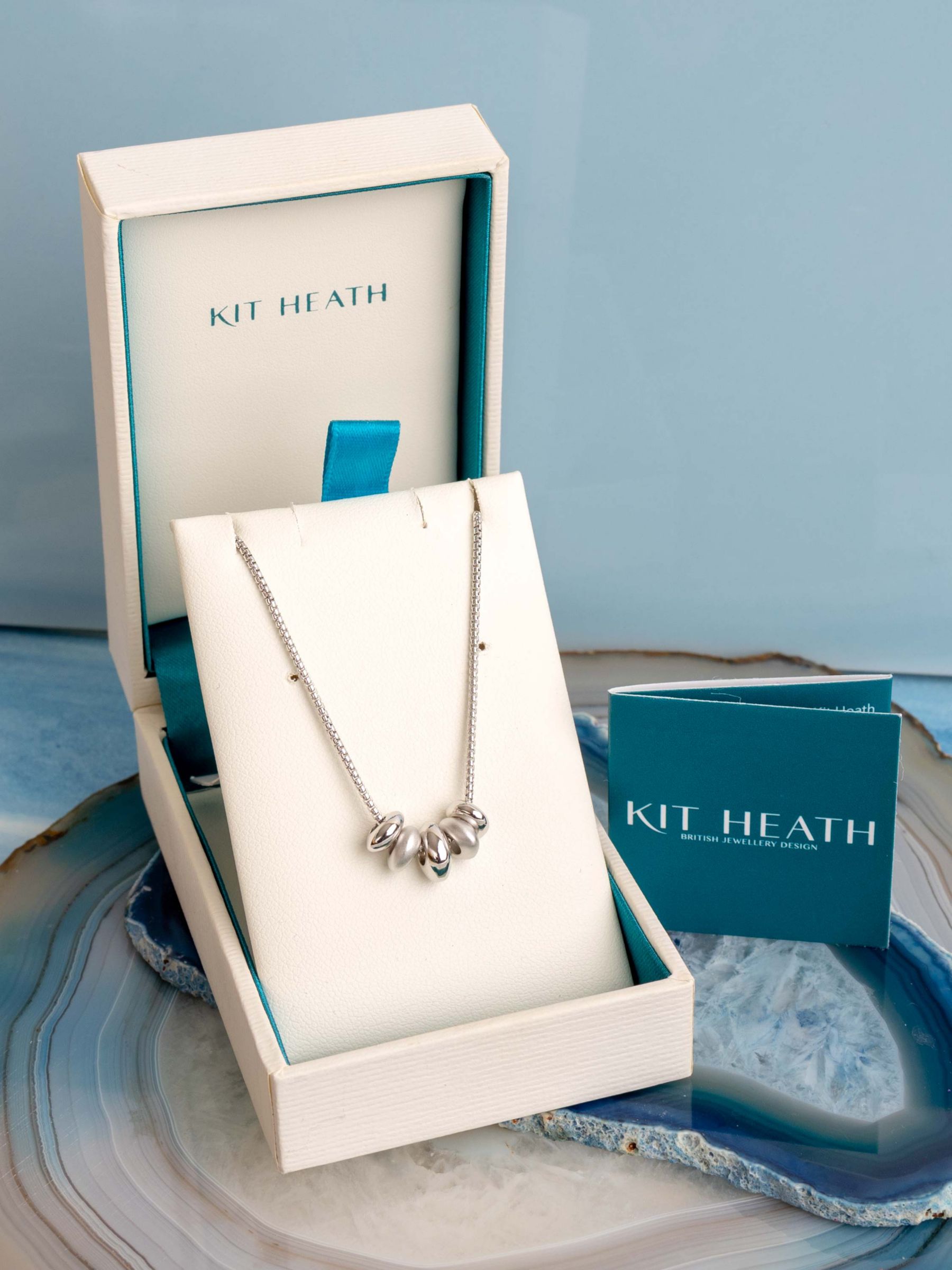 Kit Heath Polished and Brushed Bead Cluster Chain Necklace, Silver at John Lewis and Partners