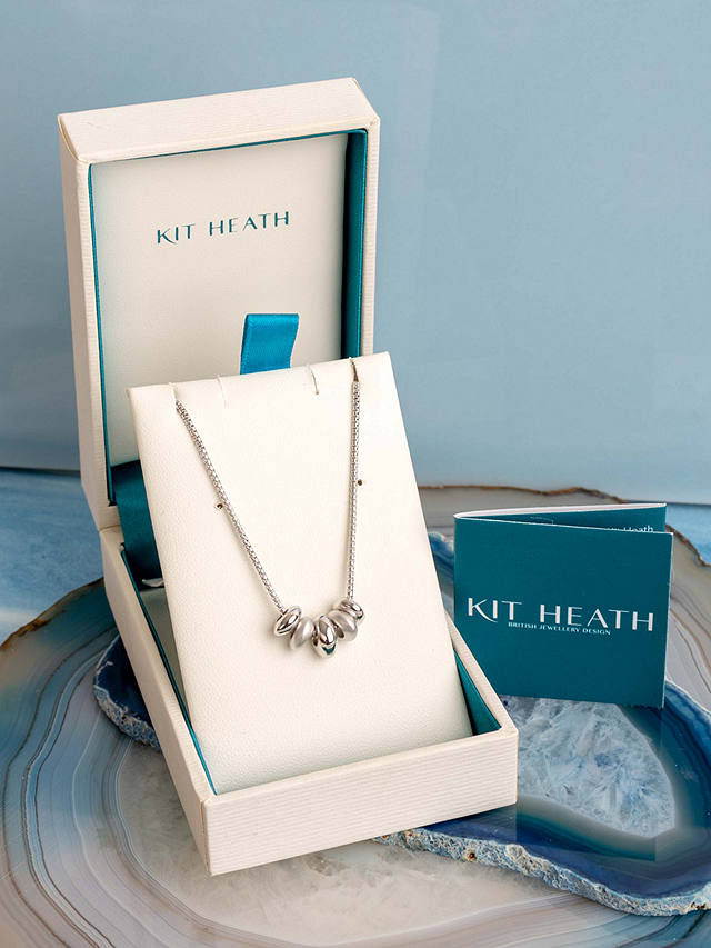 Kit Heath Polished and Brushed Bead Cluster Chain Necklace, Silver