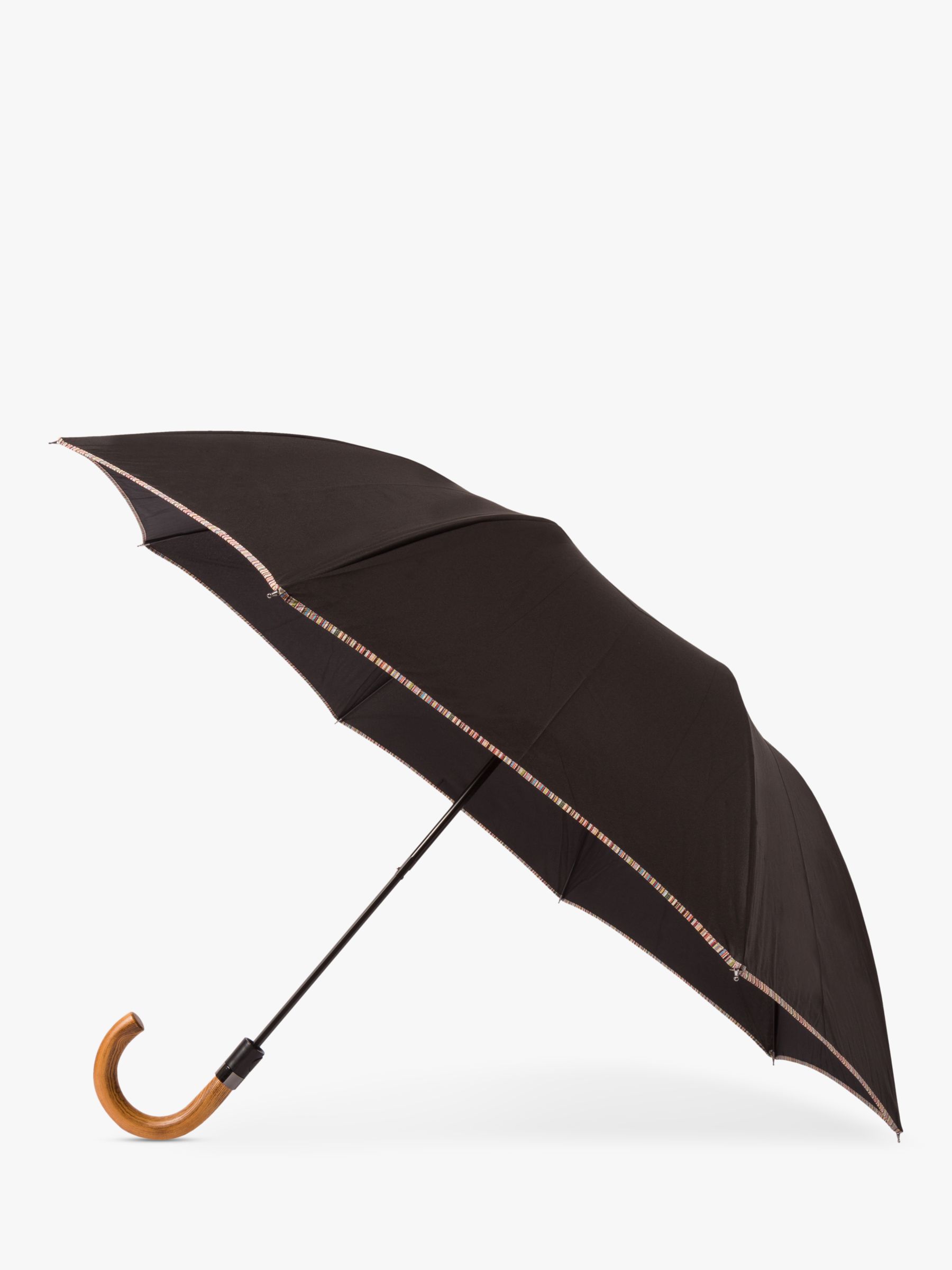 Mens Long Walking Length Umbrella Wood Handle Black by Incognito 