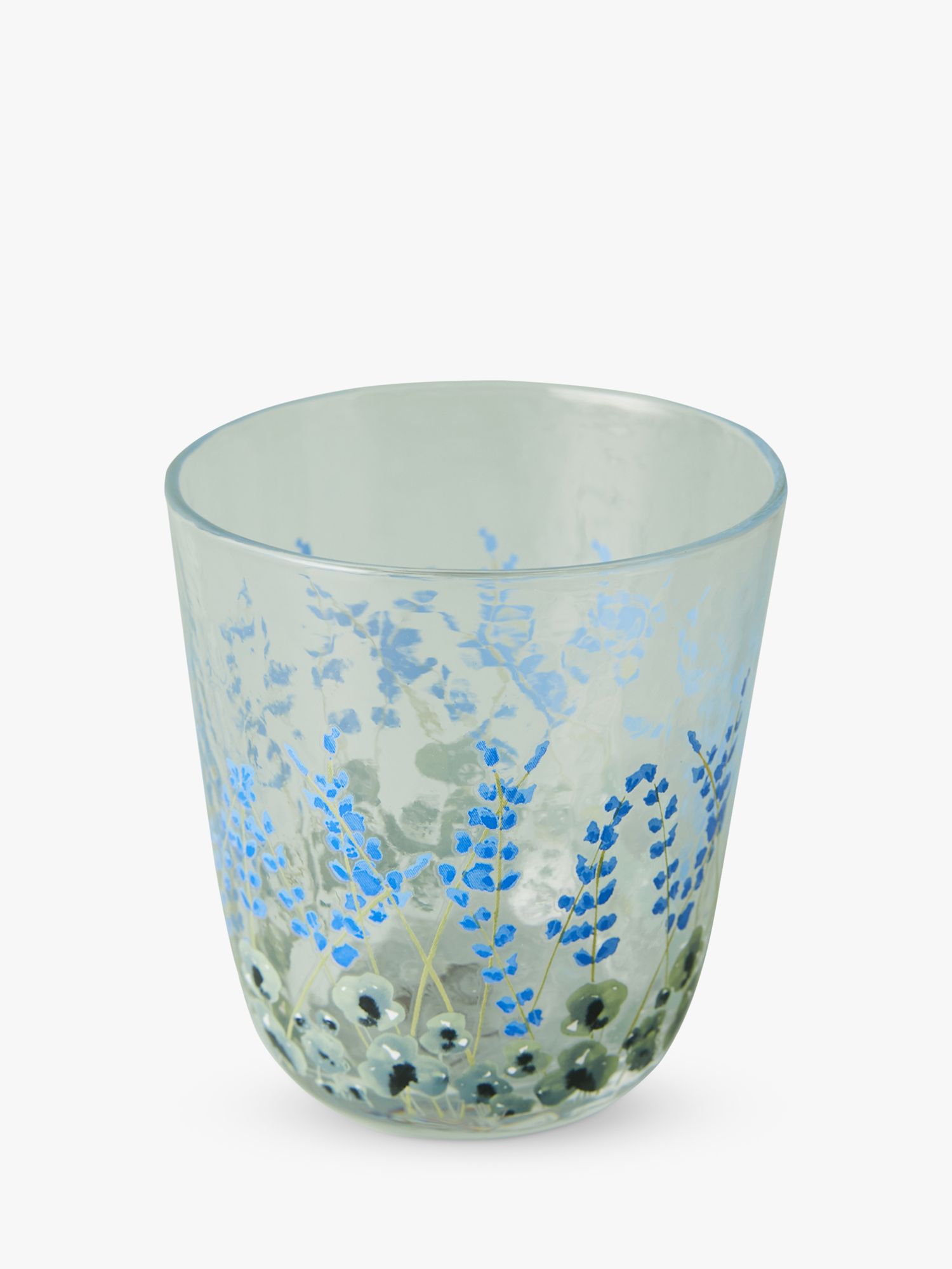 Anthropologie Clemence Floral Glass Tumbler, 511ml, Moss at John Lewis ...