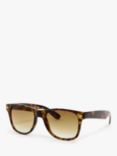 John Lewis & Partners Unisex D-Frame Sunglasses, Tortoise/Brown Gradient