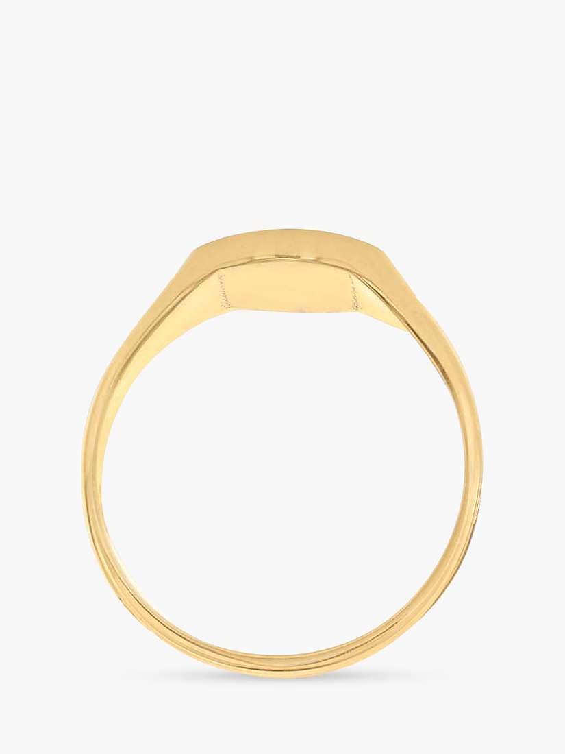 Buy IBB Personalised 9ct Gold Unisex Half Oval Signet Ring, Gold Online at johnlewis.com