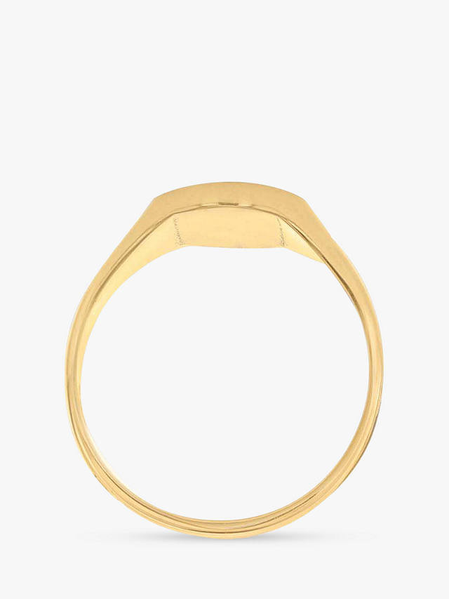 IBB Personalised 9ct Gold Unisex Half Oval Signet Ring, Gold