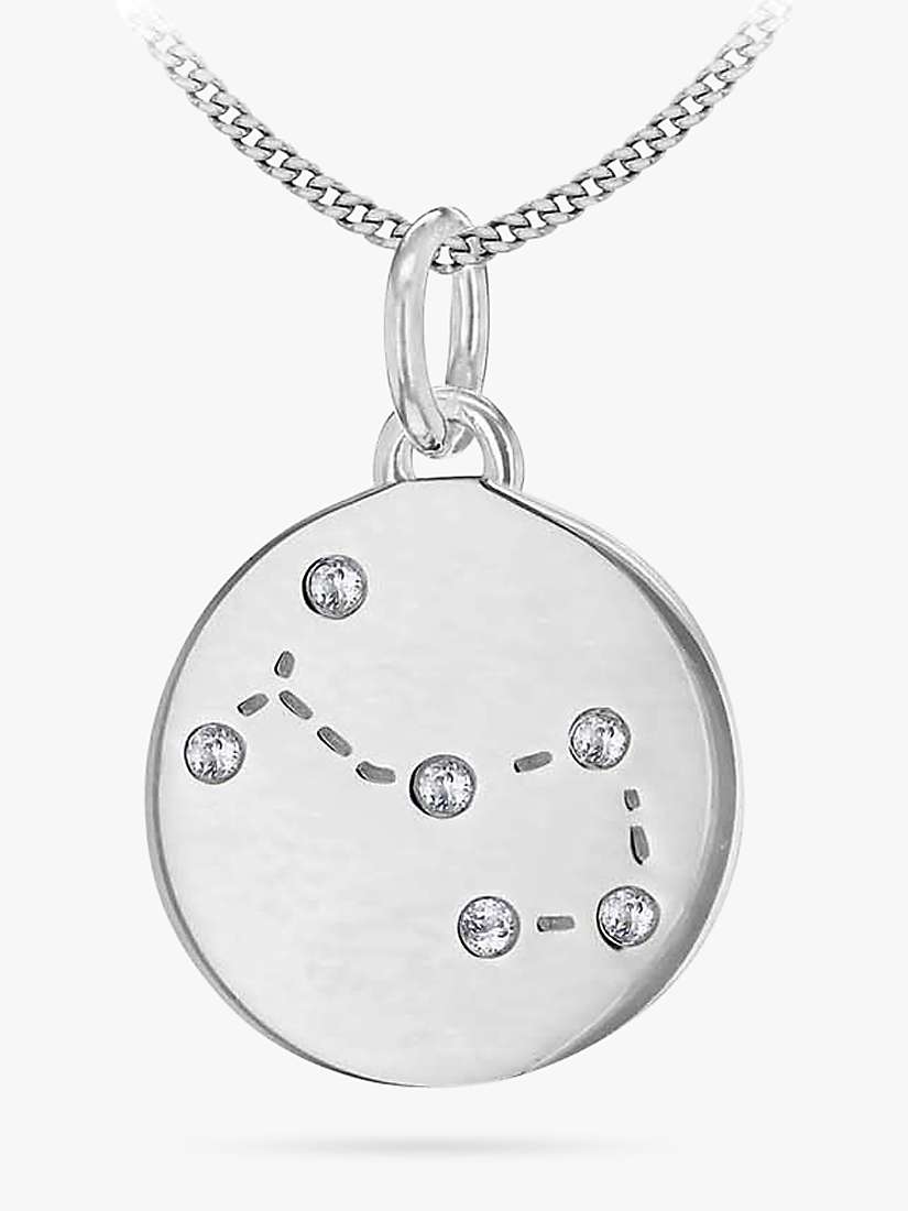 Buy IBB Personalised Scorpio Star Sign Disc Pendant Necklace, Silver Online at johnlewis.com