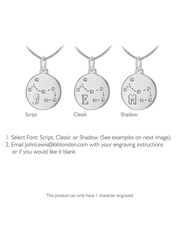 IBB Personalised Scorpio Star Sign Disc Pendant Necklace, Silver