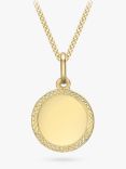 IBB Personalised 9ct Gold Disc Pendant Necklace, Gold