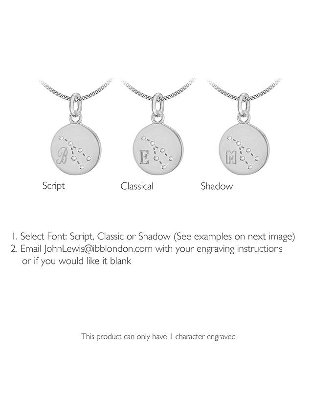 IBB Personalised Taurus Star Sign Disc Pendant Necklace, Silver