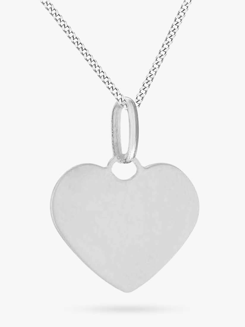 Buy IBB Personalised Sterling Silver Heart Pendant Necklace, Silver Online at johnlewis.com