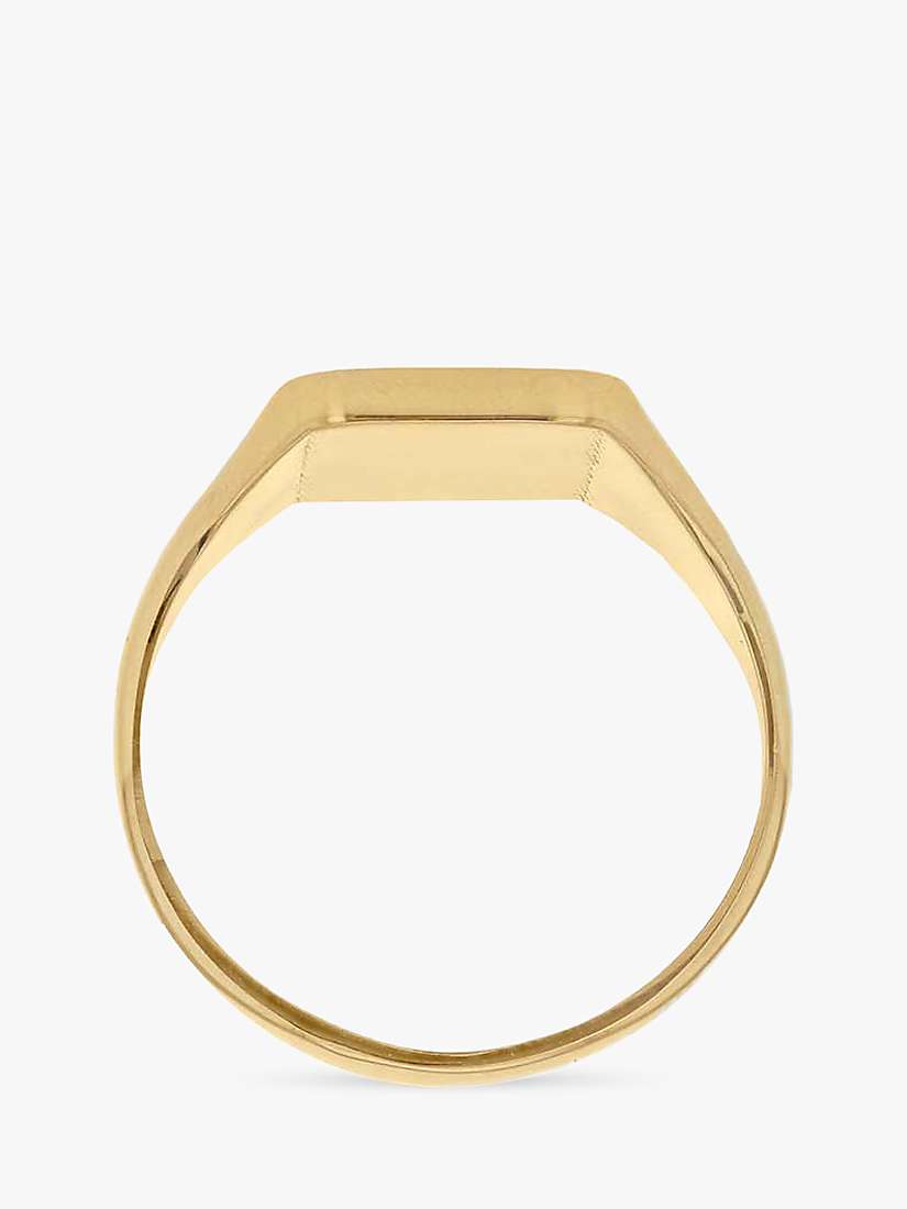 Buy IBB Personalised 9ct Gold Unisex Half Square Signet Ring, Gold Online at johnlewis.com