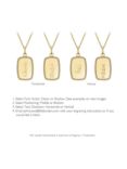 IBB Personalised 9ct Gold Dot Edge Rectangle Pendant Necklace, Gold