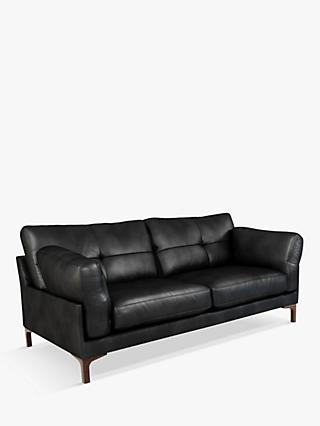 John Lewis Java II Medium 2 Seater Leather Sofa, Dark Leg