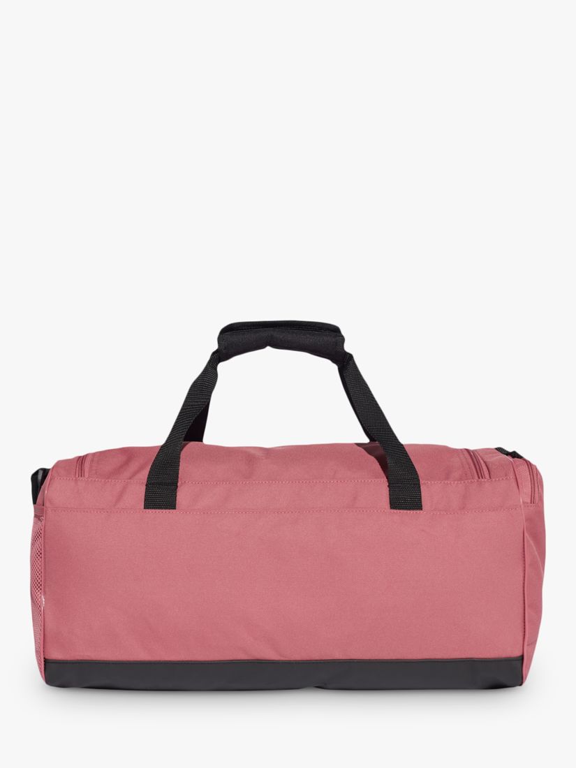 adidas Linear Logo Duffel Bag, Small, Trace Maroon/Black/Signal Pink