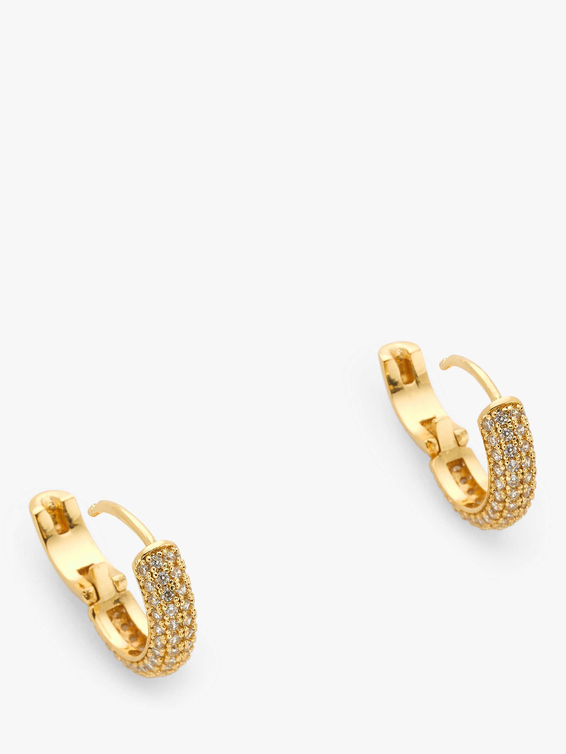 Buy kate spade new york Mini Stone Pave Hoop Earrings, Gold Online at johnlewis.com