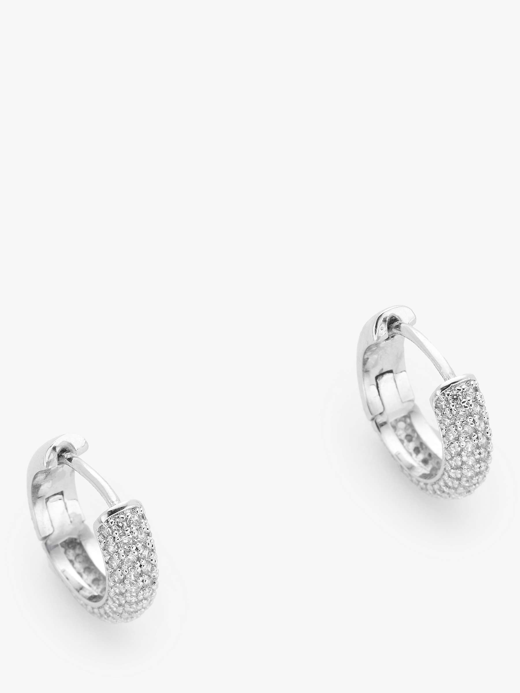 Buy kate spade new york Mini Stone Pave Hoop Earrings, Silver Online at johnlewis.com