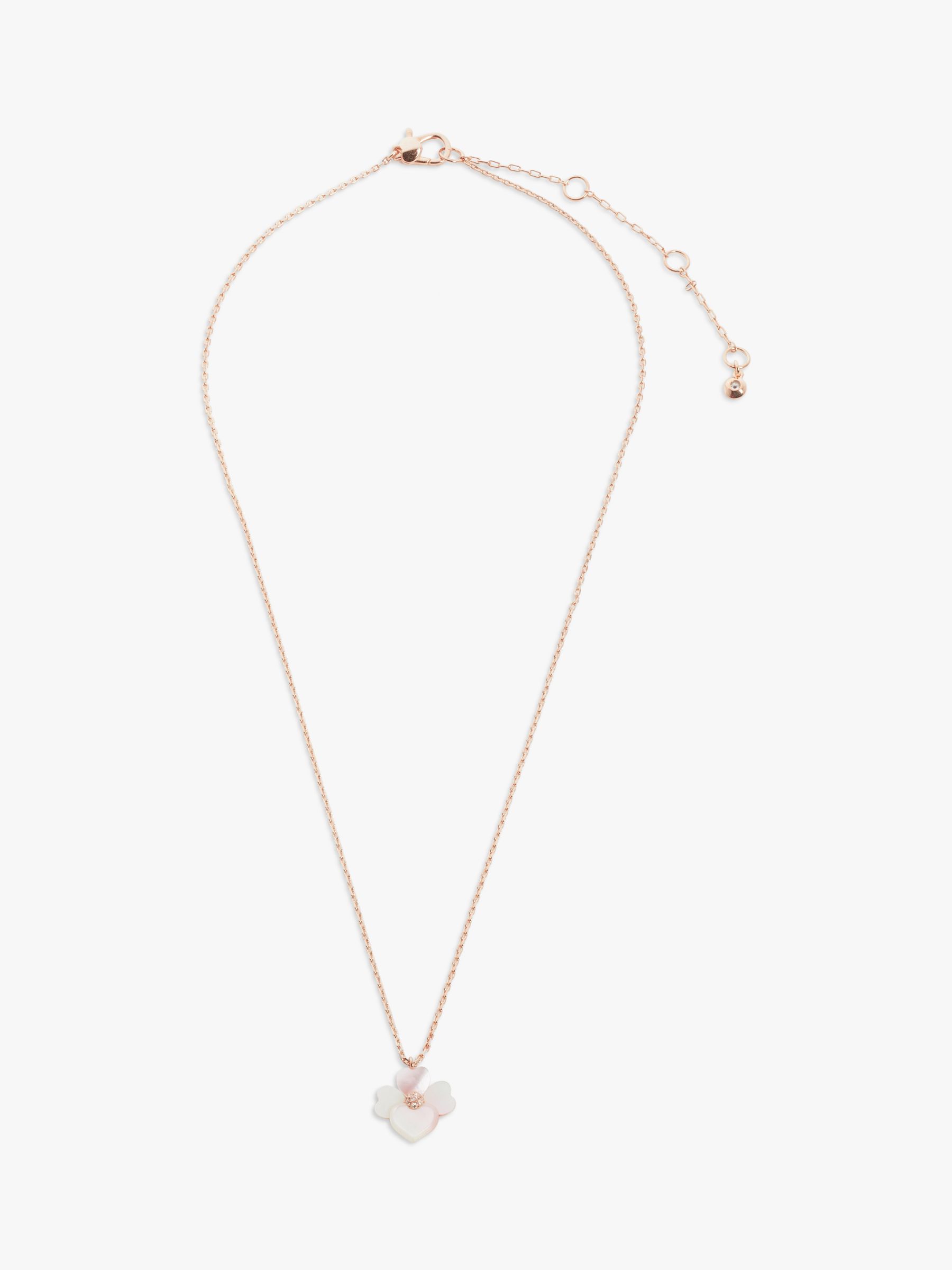 kate spade new york Precious Pansy Mini Pendant Necklace, Rose Gold ...