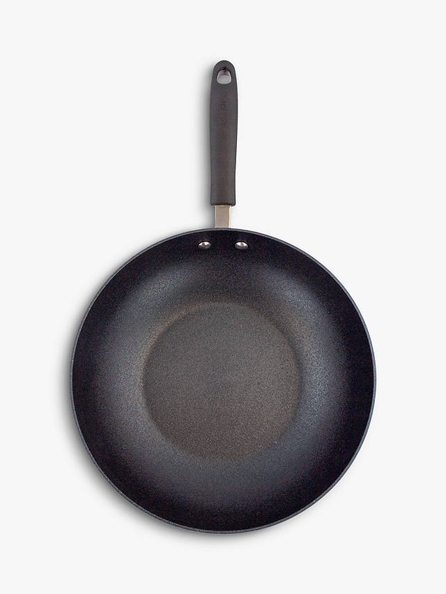 Eaziglide Neverstick Non-Stick Open Wok, 28cm, Silver