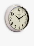 Lascelles Retro Silent Sweep Wall Clock, 30cm, Silver/Chrome