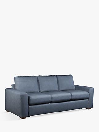 John Lewis Oliver Grand 4 Seater Leather Sofa, Dark Leg
