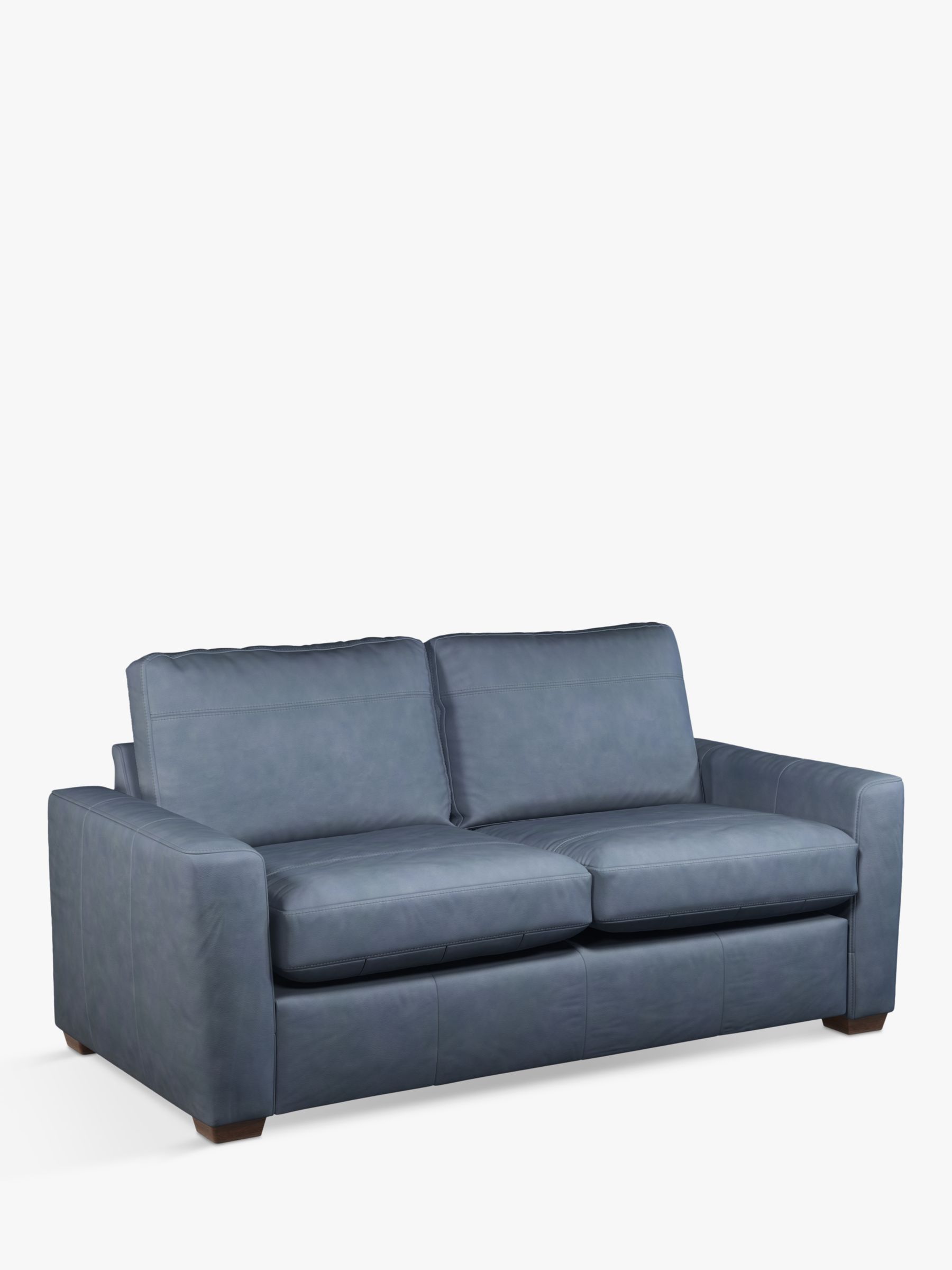 John Lewis Oliver Medium 2 Seater Leather Sofa, Dark Leg