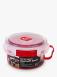 good2heat PLUS Microwave Lidded Bowl & Spork, 900ml, Red/Clear