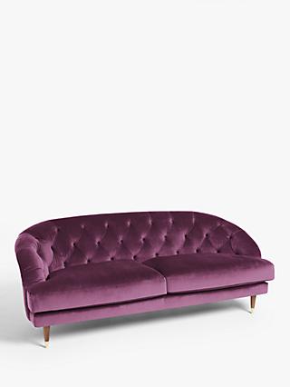 Radley Range, John Lewis + Swoon Radley Large 3 Seater Sofa, Damson Purple Velvet