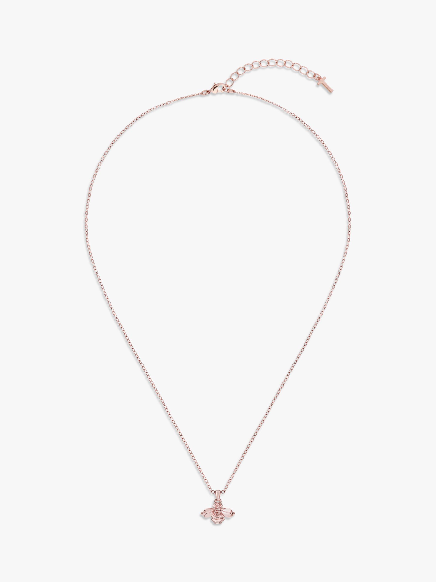 Ted Baker Bellema Bumble Bee Pendant Necklace, Rose Gold at John Lewis ...