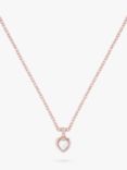 Ted Baker Crystal Heart Pendant Necklace, Rose Gold