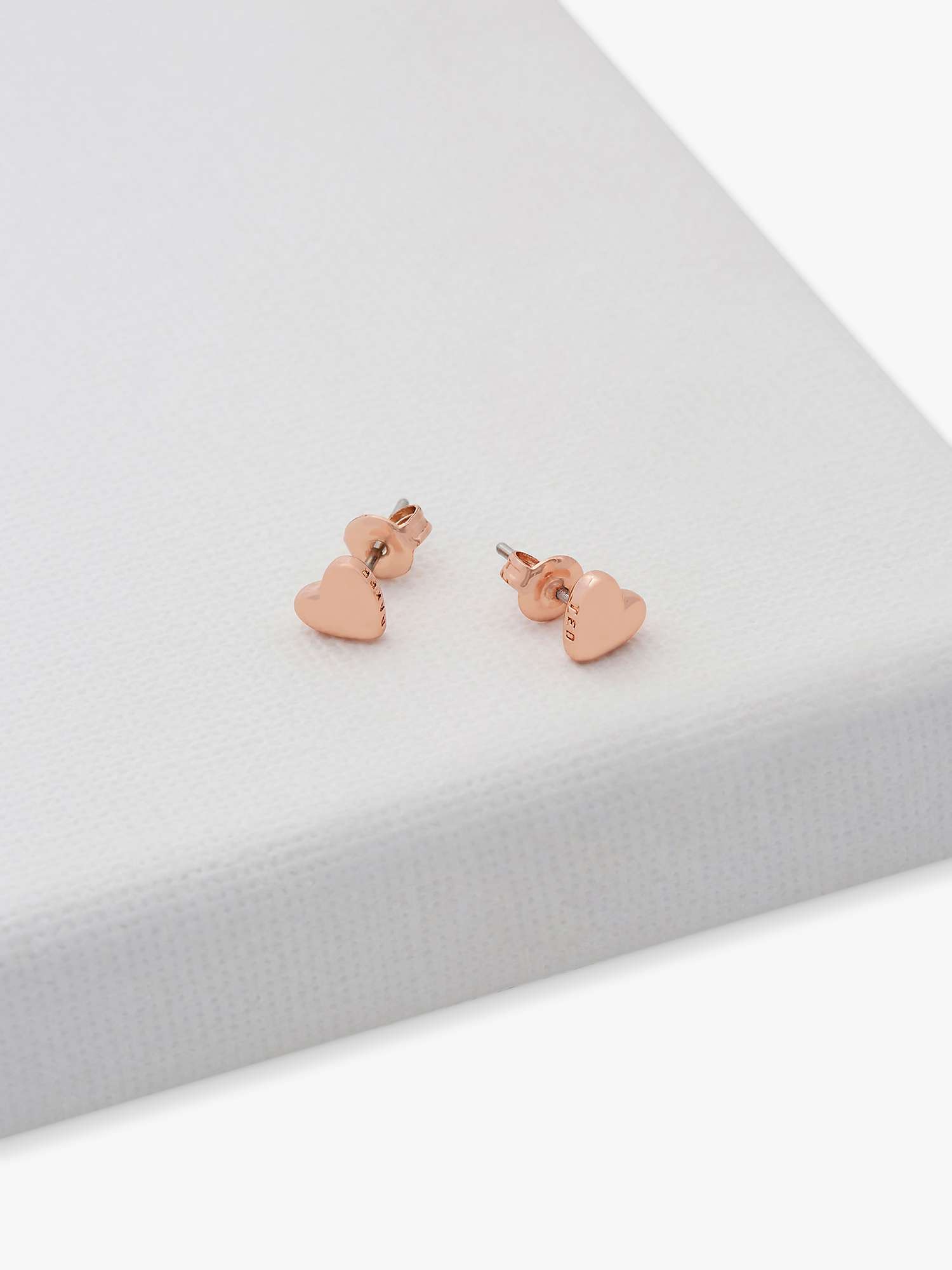 Buy Ted Baker Engraved Heart Stud Earrings Online at johnlewis.com
