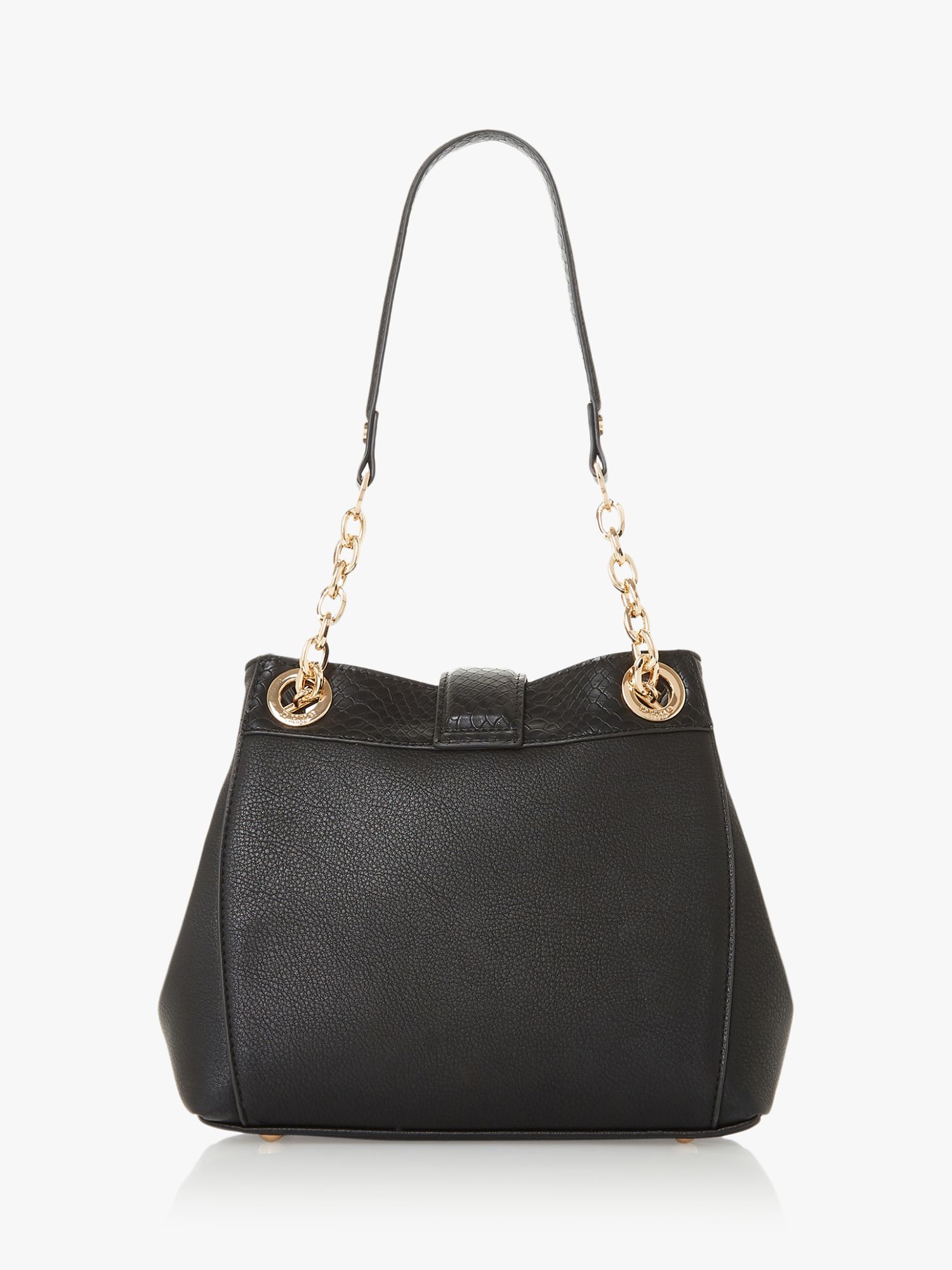 black chain handle bag